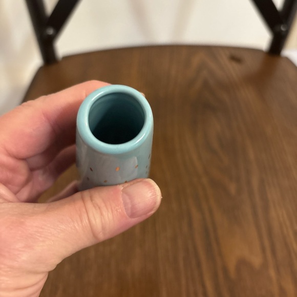 MCM blue with goldtone accents bud vase - Picture 9 of 10